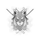 Pixelated graphic design elements with a touch of neon colors tattoo design idea