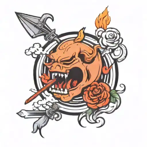 seriously Smokin bbq  tattoo design idea