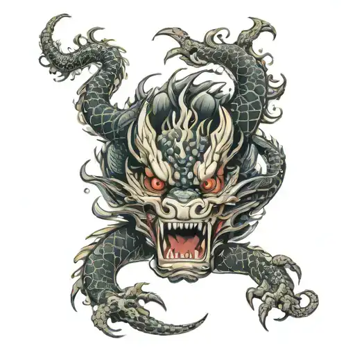 Greed wood dragon tattoo tattoo design idea