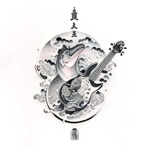 bass guitar tattoo design idea