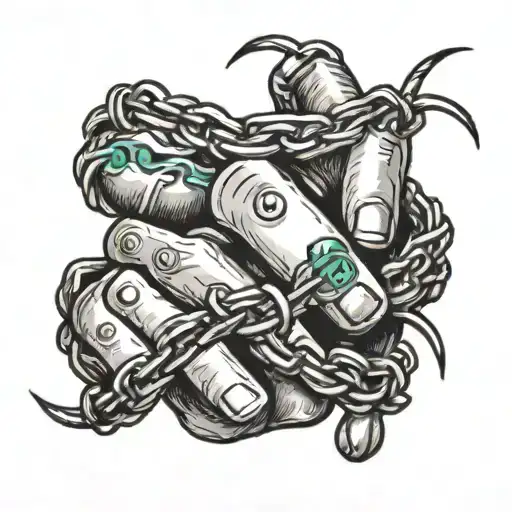 barb wire leading from ring finger to wrapping around the wrist  tattoo design idea