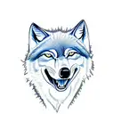 two howling wolves tattoo design idea