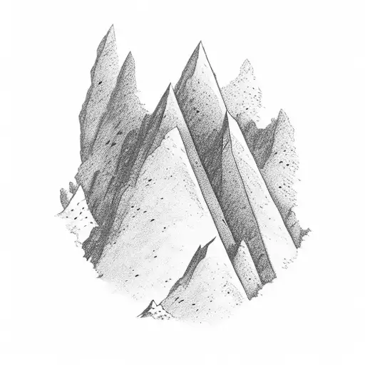mountain in dark clouds tattoo design idea