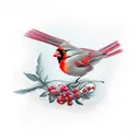 Cardinal tattoo design idea