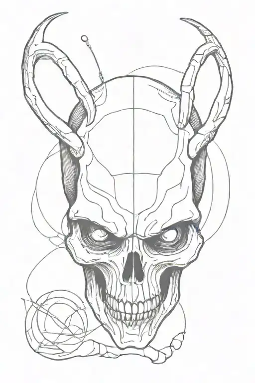 The alien's skull tattoo design idea