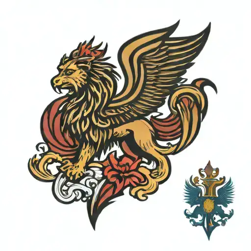 the dutch lion combined with the albanian eagle  tattoo design idea