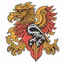 the albanian flag but one half of the eagle is the dutch lion tattoo design idea