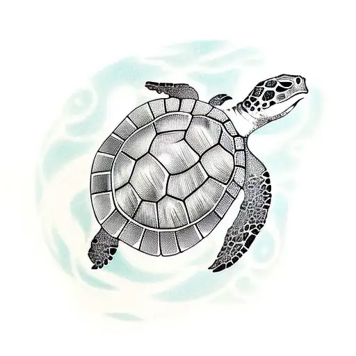 a sea turtle with the tree of life on its back kind of like the world turtle. under the tree of l tattoo design idea