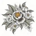may April October December birth flowers tattoo design idea