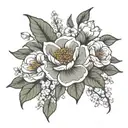 may April October December birth flowers tattoo design idea