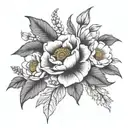 may April October December birth flowers tattoo design idea