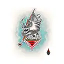 espada con rubi rojo tattoo design idea