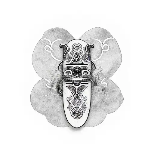 surfboard taco shape with Kaktus on it tattoo design idea