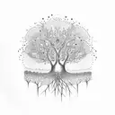life tree in a psychedelic way tattoo design idea