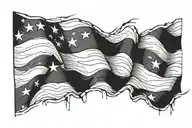 american flag waving torn  tattoo design idea