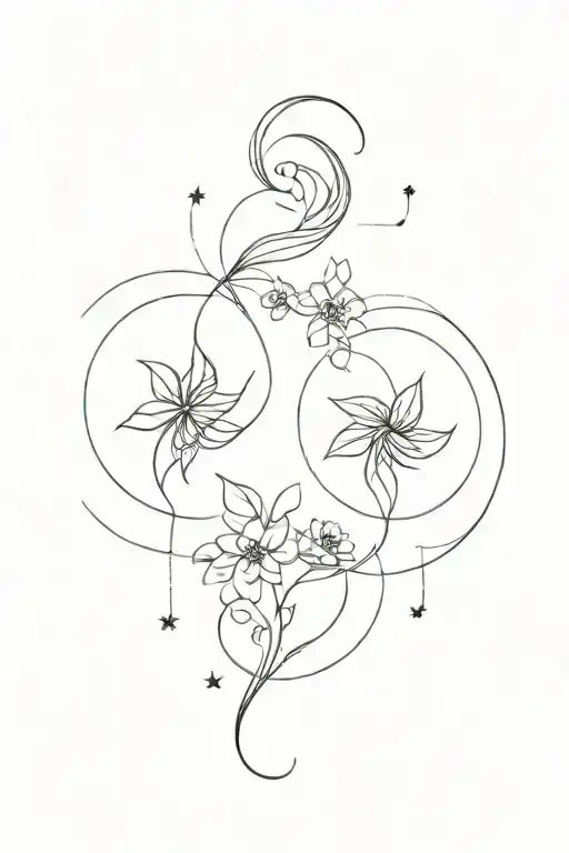 Gemini and virgo zodiac sign tattoo design idea