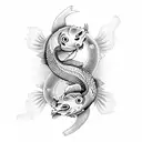 yin and yang koi fish tattoo design idea