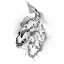 yin and yang koi fish tattoo design idea