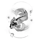 yin and yang koi fish tattoo design idea