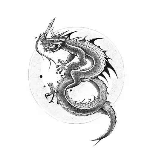 minimalistic dragon tattoo design idea