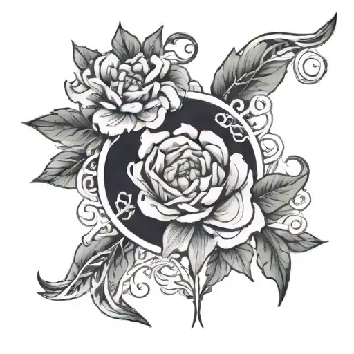 negative space yvette tattoo design idea