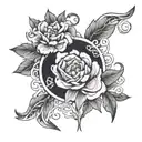 negative space yvette tattoo design idea