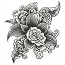 negative space yvette tattoo design idea