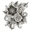 negative space yvette tattoo design idea