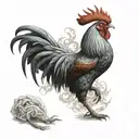 fighting rooster tattoo design idea