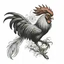 fighting rooster tattoo design idea