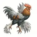 fighting rooster tattoo design idea