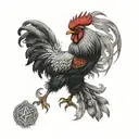 fighting rooster tattoo design idea