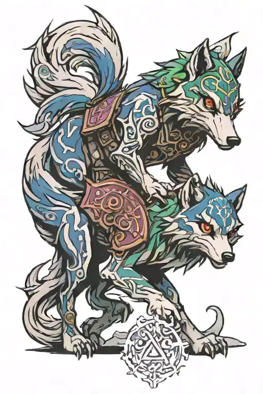 twilight princess wolf tattoo design idea