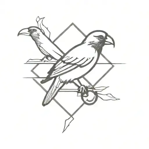 3 little birds bob marley on a drumsticks motorcycle hexagonal tattoo design idea