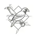 3 little birds bob marley on a drumsticks motorcycle hexagonal tattoo design idea