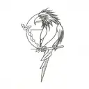 3 little birds bob marley on a drumsticks motorcycle hexagonal tattoo design idea