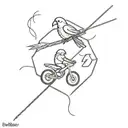 3 little birds bob marley on a drumsticks motorcycle hexagonal tattoo design idea