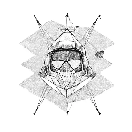 montagne, parachute, voyage  tattoo design idea