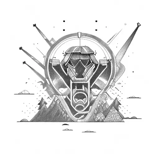 montagne, parachute voyage  tattoo design idea