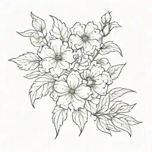 March birth flowers and September birth flowers intertwined tattoo design idea