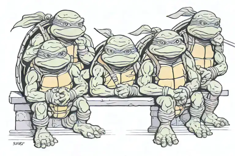 teenage mutant Ninja turtles hear no evil see no evil speak no evil tattoo design idea