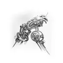 Bio-mechanical cybernetic arm tattoo design idea