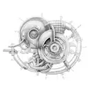 Bio-mechanical cybernetic arm tattoo design idea