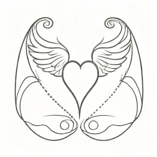 heart with wings made tattoo design idea