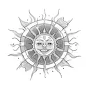 sun elbow  tattoo design idea
