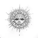 sun elbow  tattoo design idea