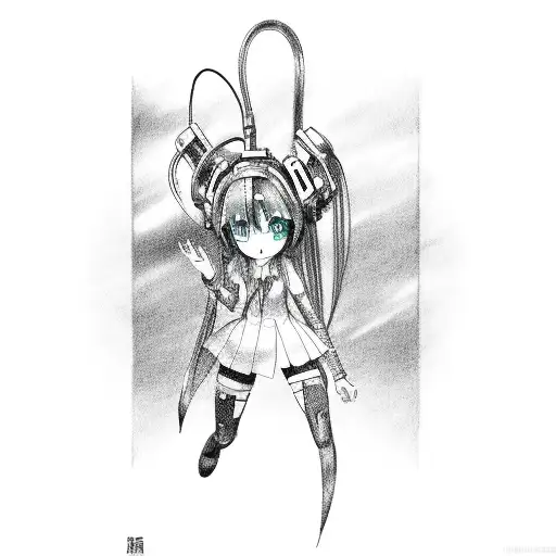 Hatsune Miku tattoo design idea