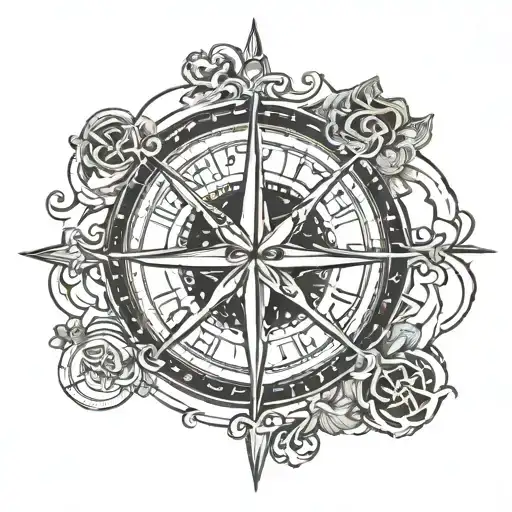 viking compass tattoo design idea