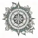 viking compass tattoo design idea