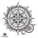 viking compass tattoo design idea